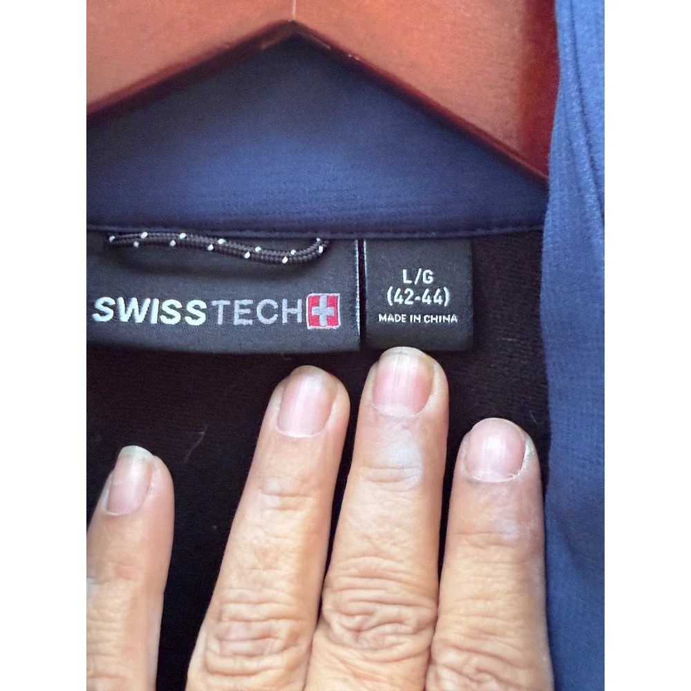 Swiss Tech Mens Softshell‎ Jacket Navy Blue Fleece Lined Full Zip Large 42-44